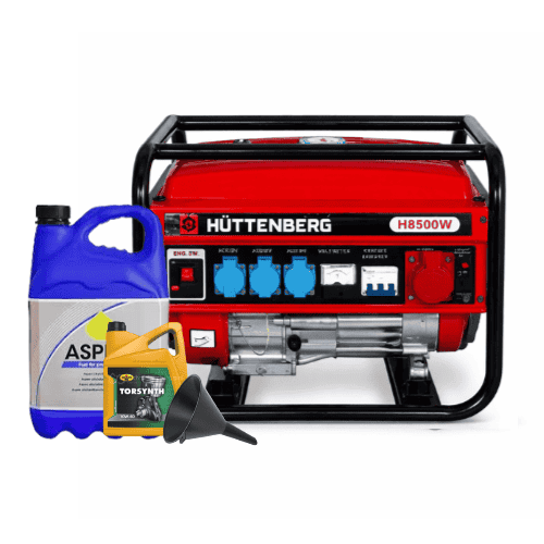 Hüttenberg H8500W Benzine Generator 2.5KW incl. Benzine + Olie